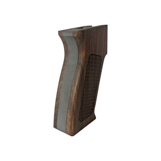 AK "Mag-Lock" Aluminum Pistol Grip with Wood Panels